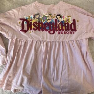 Disney Spirit Jersey Princess Youth Girl L Glitter Pink Pleated Dress DISNEYLAND